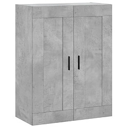 Maison Chic Buffet,Meuble de Rangement,commode pour salon,Cuisine Gris béton 69,5x34x180 cm Bois d'ingénierie -MN42688 pas cher