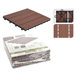 ProGarden Ensemble de carreaux de terrasse 6 pcs Marron 