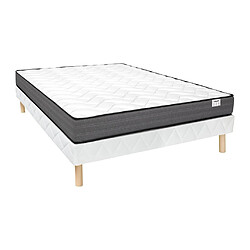 Vente-Unique Ensemble 120 x 190 cm sommier + matelas ressorts ensachés ép.20cm - AMBRACIE de YSMÉE