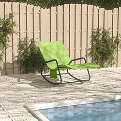 vidaXL Chaise longue acier et textilène vert