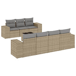 vidaXL Salon de jardin avec coussins 8 pcs beige résine tressée