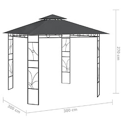 Acheter vidaXL Belvédère 3x3x2,7 m Anthracite 160 g/m²