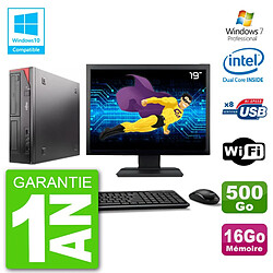 PC Fujitsu Esprimo E520 Ecran 19" G3220 RAM 16Go Disque 500Go Graveur DVD Wifi W7 - Occasion