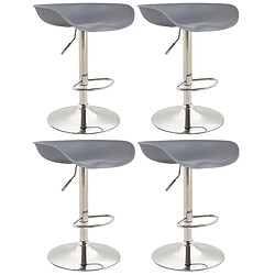 Non Lot de 4 tabourets de bar Anaheim plastique chromé 