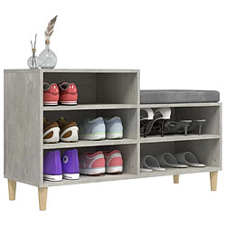 Avis vidaXL Armoire à chaussures Gris béton 102x36x60 cm Bois d'ingénierie