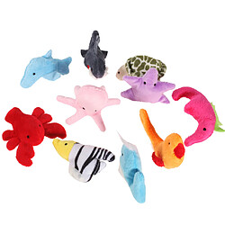 10 Pcs Velours Mer Animaux Doigt Marionnettes Set