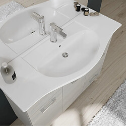 Kiamami Valentina MEUBLE DE SALLE DE BAINS À POSER 105 CM AVEC PORTES LAVABO ET MIROIR | RIMINI