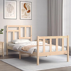 Avis Maison Chic Cadre/structure de lit avec tête de lit pour adulte - Lit Moderne Chambre 90x200 cm bois massif -MN60812