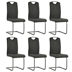 vidaXL Chaises à manger cantilever lot de 6 gris similicuir 