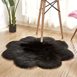 Tapis Tapis antidérapants Tapis Poilu Doux Moelleux Tapis De Tapis En Fausse Fourrure Maison Nouveau - Noir