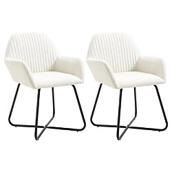 vidaXL Chaises à manger lot de 2 crème tissu 