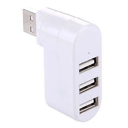 Wewoo Hub USB 2.0 blanc Rotation de 180 degrés tête USB 3 Ports USB 2.0 Portable 