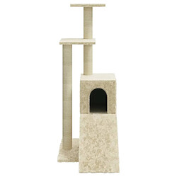 Arbre à chat avec griffoirs,niche pour chat en sisal Crème 92 cm -MN61896 pas cher