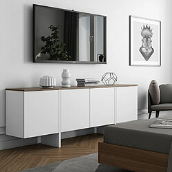 Buffet EDGE - noyer et blanc laqué - TEMAHOME