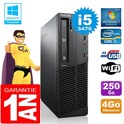 PC Lenovo M92p SFF Core I5-3470 Ram 4Go Disque 250 Go Graveur DVD Wifi W7 - Occasion