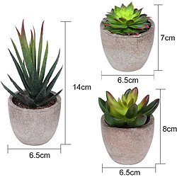 BESTA Ensemble de 3 Petites Plantes Artificielles Décoration Extérieur Intérieur Succulentes Succulentes En Pot pour Bureau, Balcon, Salon, Maison