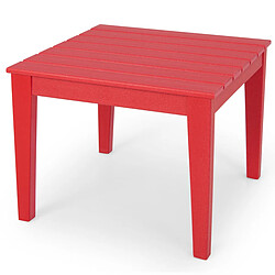 Helloshop26 Table pour enfants en pehd anti-décoloration pour intérieur / extérieur 64,5 x 64,5 x 51 cm rouge 20_0007442