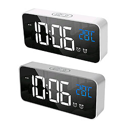 réveil numérique matin digital à piles inlife 2xFull LED HD Digital Chevet Horloge Miroir Réveil Horloge Scolaire