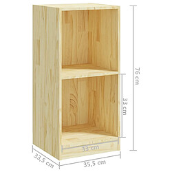 vidaXL Armoire d'appoint 35,5x33,5x76 cm bois de pin massif pas cher