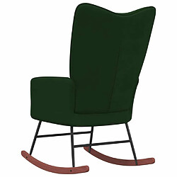 Acheter Maison Chic Chaise à bascule | Fauteuil Relax, design moderne Vert foncé Velours -GKD60943