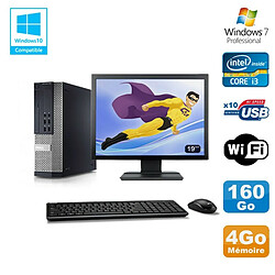 Lot PC DELL 790 SFF Intel Core i3-2120 3.3Ghz 4Go 160Go WIFI W7 Pro + Ecran 19" · Occasion 