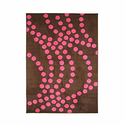 Thedecofactory SPOT - Tapis imprimé pois roses chocolat 160x230