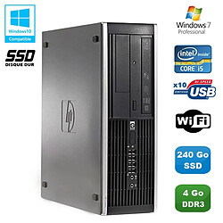 PC HP Compaq Elite 8100 SFF Intel Core i5 3.2GHz 4Go 240Go SSD Graveur WIFI W7 · Occasion 