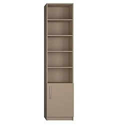 Inside 75 Armoire de rangement avec grande niche + 1 petite porte coloris taupe mat largeur 50 cm