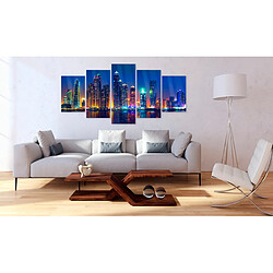 Decoshop26 Tableaux en verre acrylique décoration murale en 5 panneaux motif nuit à Dubai 100x50 cm TVA110146