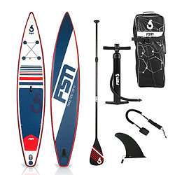 Jt2D Paddle gonflable RACE 12'6 - 384 x 71 x 15 cm - Stand up paddle avec pagaie, leash, pompe, anneaux de kayak et sac de transport 