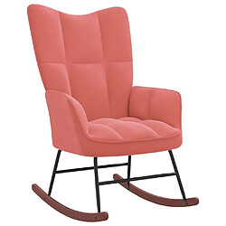 Maison Chic Chaise à bascule | Fauteuil Relax, design moderne Rose Velours -GKD55449