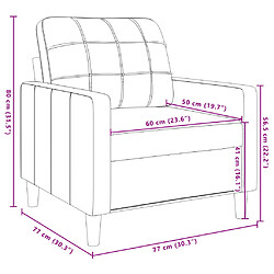 vidaXL Fauteuil Crème 60 cm Velours pas cher