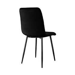 Mes Lot de 4 chaises repas en velours noir - VELVET pas cher