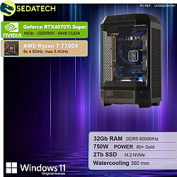 Sedatech PC Gamer Pro V360 • AMD Ryzen 7 7700X • RTX4070Ti Super • 32Go DDR5 • 2To SSD M.2 • Windows 11