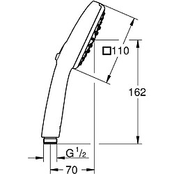 Avis Pommeau de douche - GROHE Vitalio Comfort 110 26092001 - 3 jets (Pluie/Stimulant/Massage) - Sélection facile -Economie d'eau -Chromé