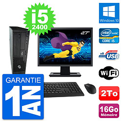 PC Fujitsu E500 DT Ecran 27" Intel i5-2400 RAM 16Go Disque 2To Windows 10 Wifi · Occasion 