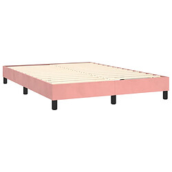 Avis vidaXL Sommier à lattes de lit avec matelas Rose 140x200 cm Velours