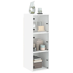 Avis vidaXL Armoire murale avec portes en verre blanc 35x37x100 cm