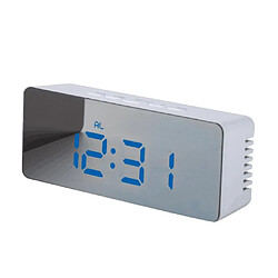 Réveil led - snooze miroir température rectangle de nuit, lumière led bleue