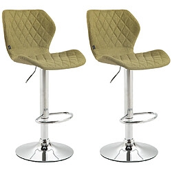 Non Lot de 2 tabourets de bar liège tissu chrome 