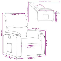 vidaXL Fauteuil inclinable Gris Similicuir pas cher