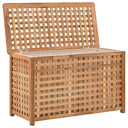 vidaXL Coffre de blanchisserie 77,5x37,5x46,5 cm Bois massif de noyer