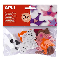 APLI Sachet 18 unités feutrine animaux 