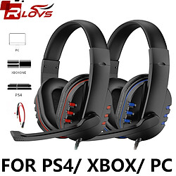 GUPBOO Casque de jeu RLOVS casque de jeu filaire 3.5mm avec micro et contrôle du Volume casque de jeu casque pour Xbox PS4 PC 