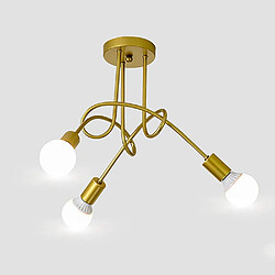 Stoex Luminaire Plafonnier Edison 3 Têtes Metal Fer Industriel Creative Or , Lampe de pas cher