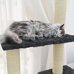 Acheter Arbre à chat avec griffoirs,niche pour chat en sisal Gris foncé 155 cm -MN58268