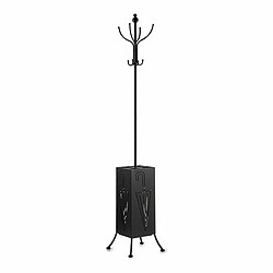 Gift Decor Porte-manteau porte-parapluie Noir Métal (34 x 188 x 34 cm) 