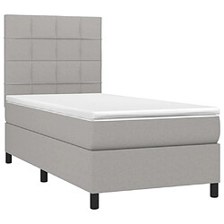 Avis Sommier à lattes et LED,Cadre à lattes de lit avec matelas pour Adulte Gris clair 90x190cm -MN56686