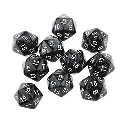 10pcs Vingt Faces De Dés D20 Jouer D & D Jeux Rpg Parti Dices Noir