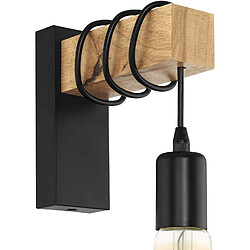 Avis Universal Lampe murale, 1 - Lampe murale vin flammé avec design industriel, lampe vintage en acier et bois, couleurs: noir, marron, s